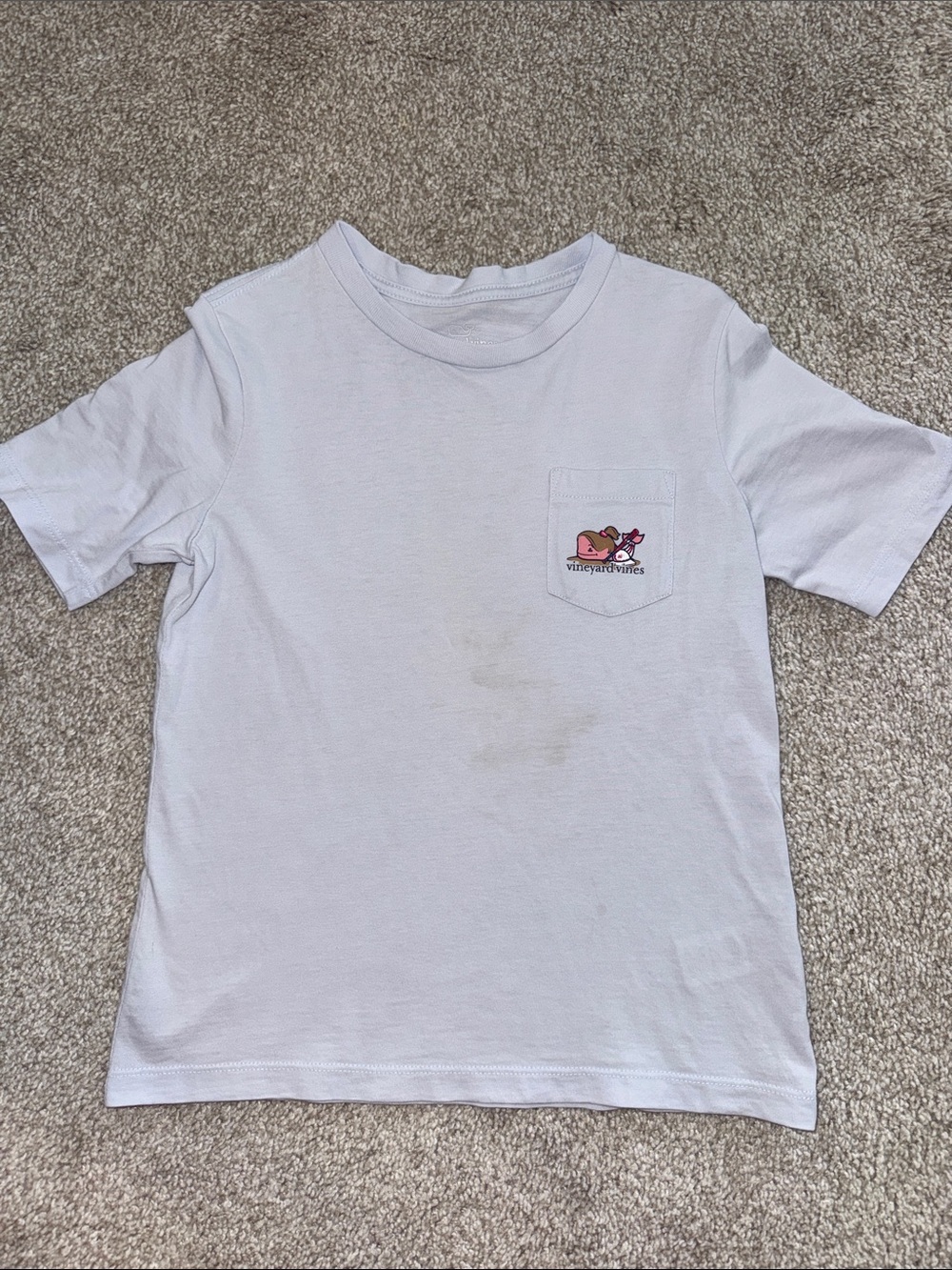 Vineyard Vines Kids Light Blue Pocket Tee with Whale Patch